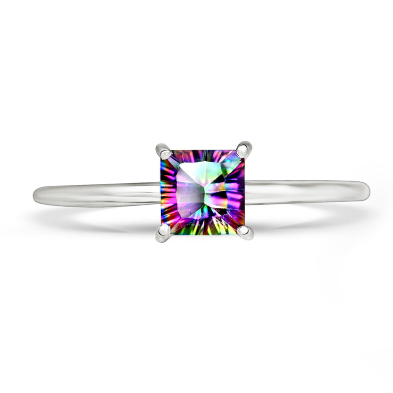 6*6 MM Square - Mystic Topaz Ring - RBC325-MT Catalogue