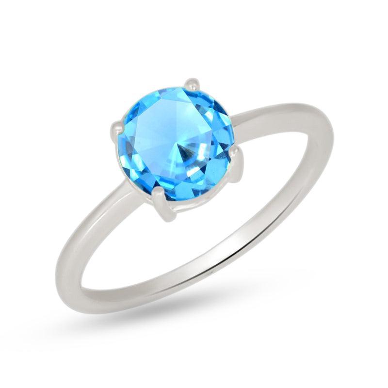7*7 MM Round - Blue Topaz Ring - RBC328-BT Catalogue