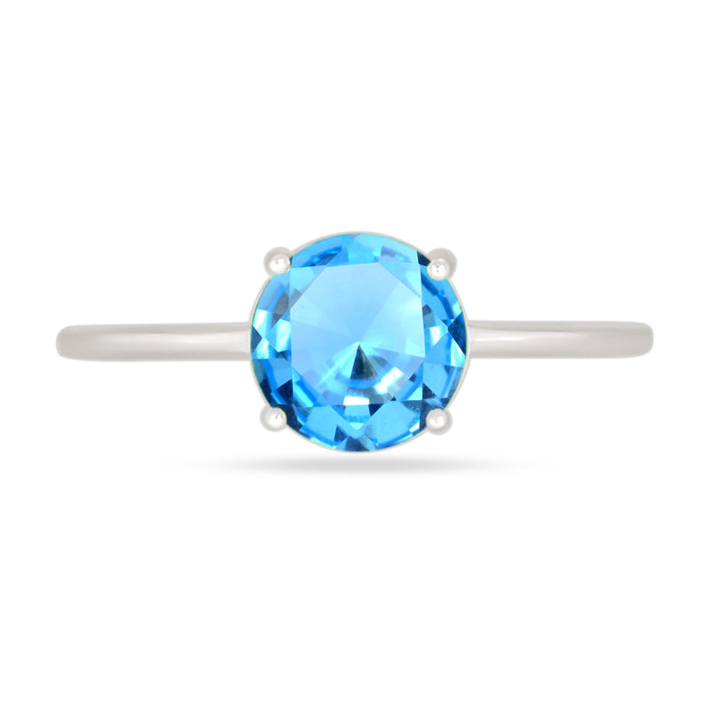7*7 MM Round - Blue Topaz Ring - RBC328-BT Catalogue