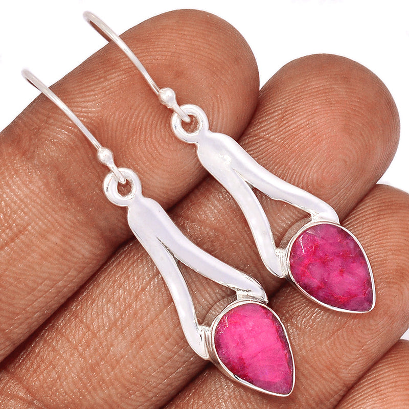 1.8" Treated Ruby Earrings - RBYE2067
