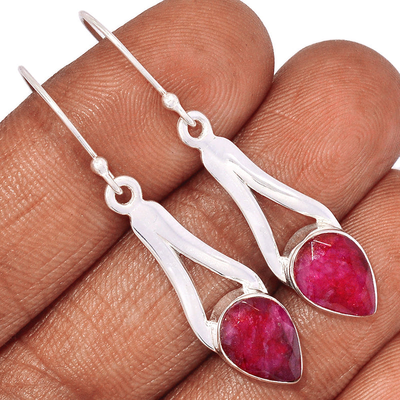 1.8" Treated Ruby Earrings - RBYE2069