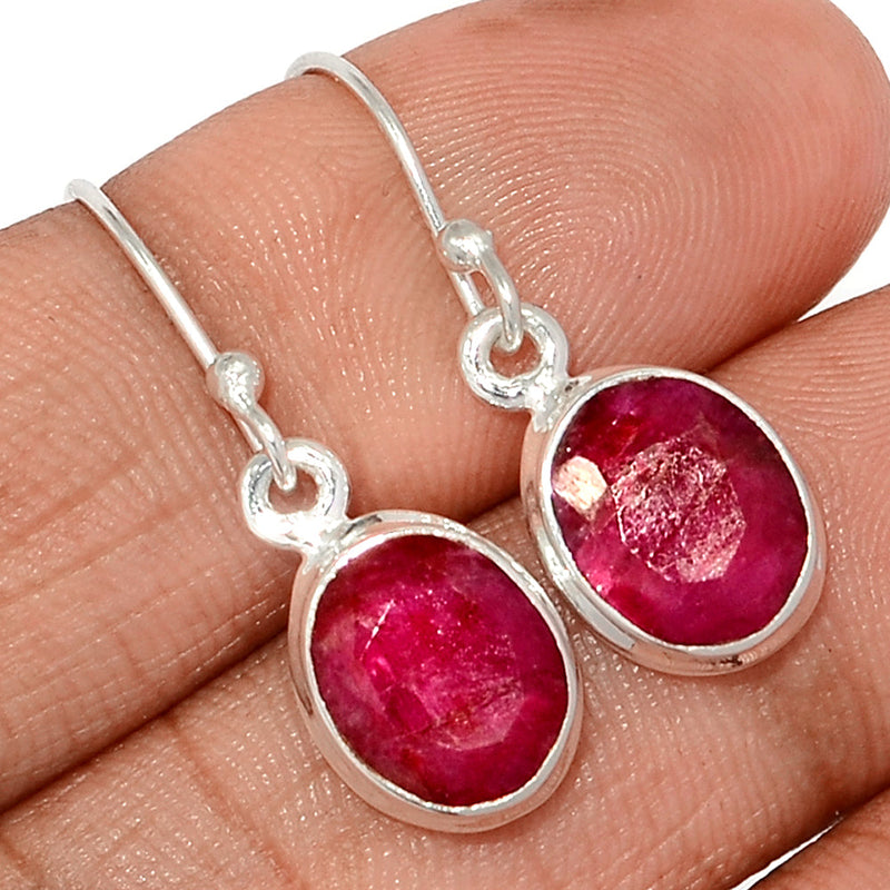1.2" Treated Ruby Earrings - RBYE2138