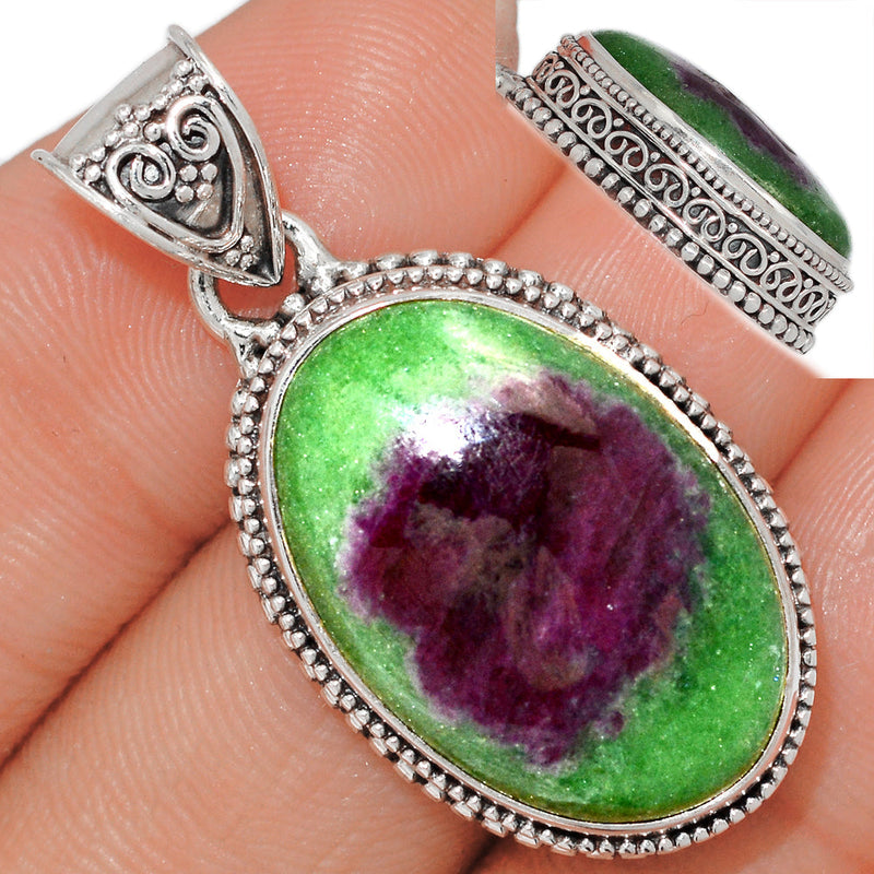 1.5" Fine Filigree - Ruby Zoisite Pendants - RBZP1095
