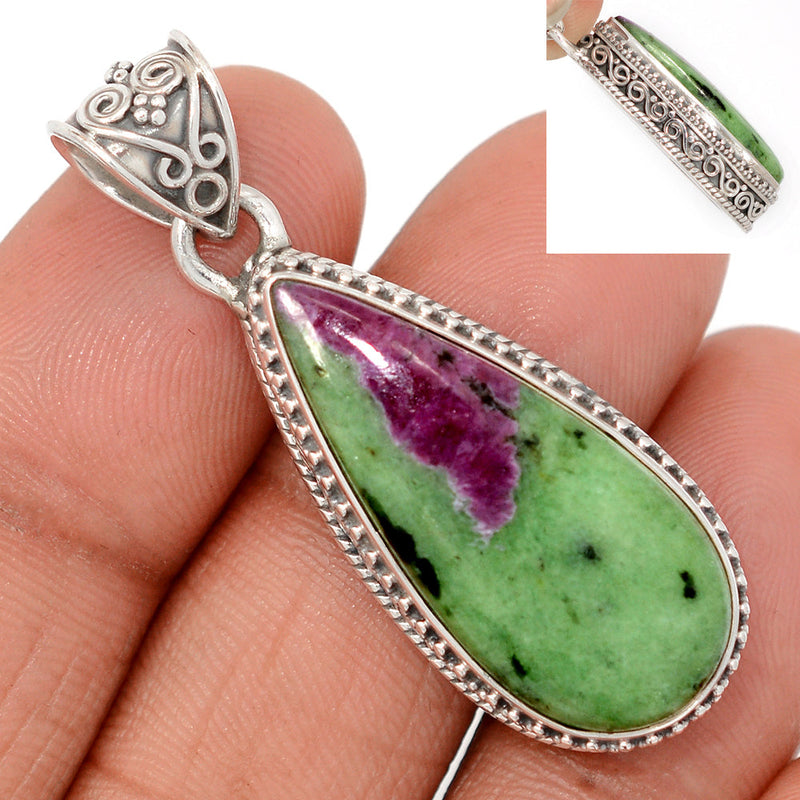1.7" Fine Filigree - Ruby Zoisite Pendants - RBZP1549