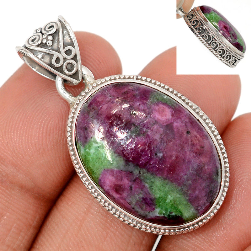 1.6" Fine Filigree - Ruby Zoisite Pendants - RBZP1550