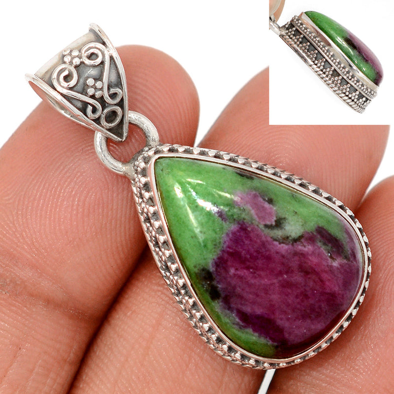 1.5" Fine Filigree - Ruby Zoisite Pendants - RBZP1551