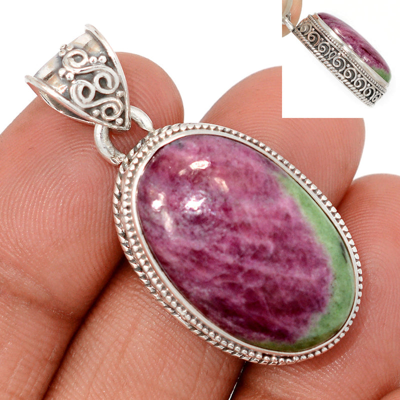 1.6" Fine Filigree - Ruby Zoisite Pendants - RBZP1552