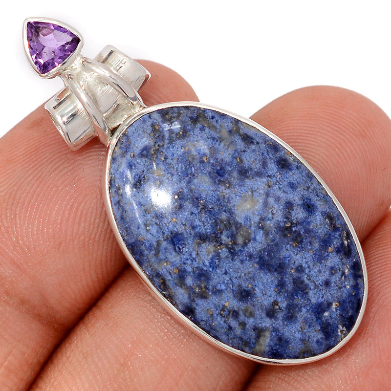 1.7" Rhodusite & Amethyst Faceted Pendants - RDSP105