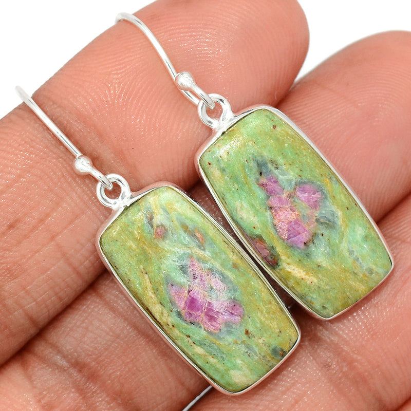 1.5" Ruby In Fuchsite Earrings - RIFE807