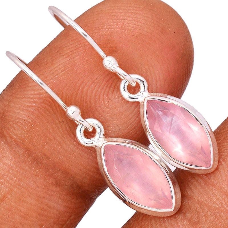 1.2" Rose Quartz Faceted Earrings - RQFE266