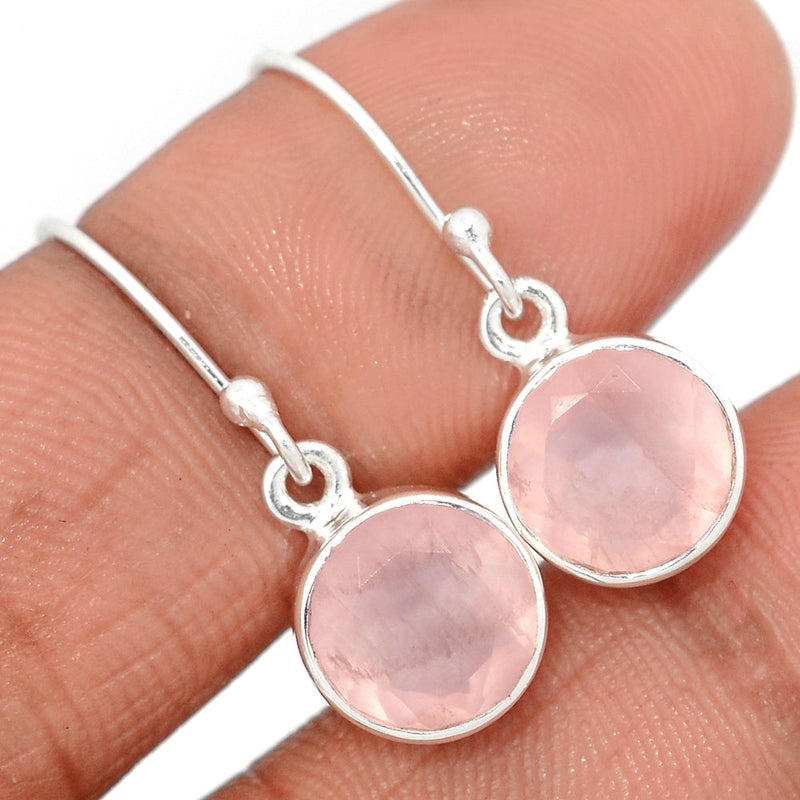 1" Rose Quartz Faceted Earrings - RQFE277