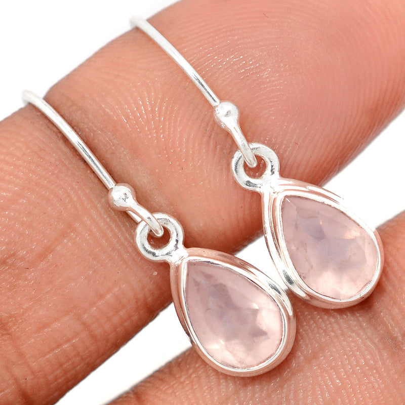 1.1" Rose Quartz Faceted Earrings - RQFE279