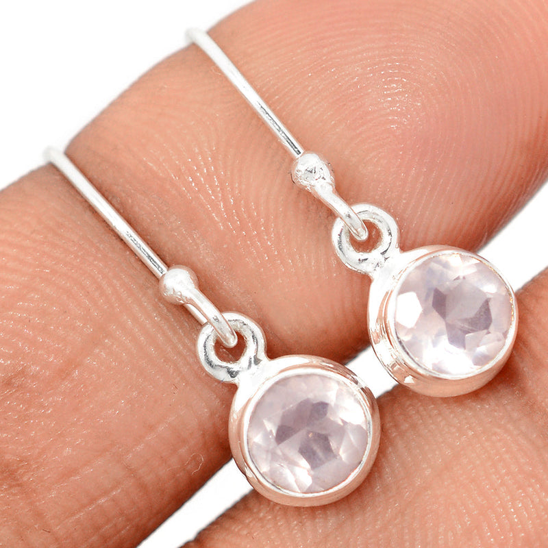 1" Rose Quartz Faceted Earrings - RQFE283