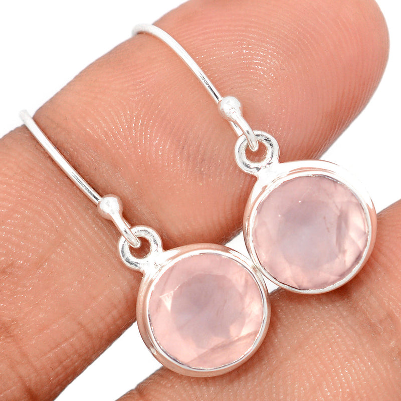 1" Rose Quartz Faceted Earrings - RQFE287
