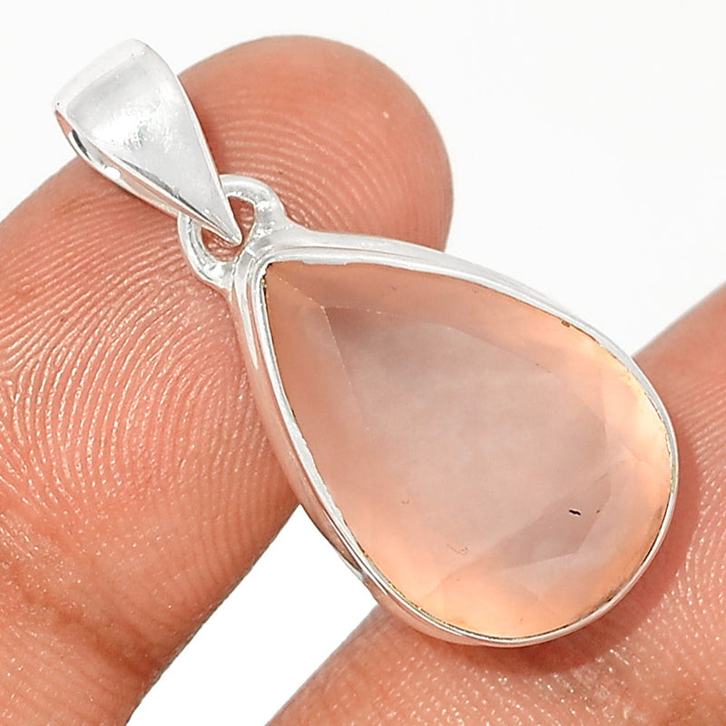 1.2" Rose Quartz Faceted Pendants - RQFP1016