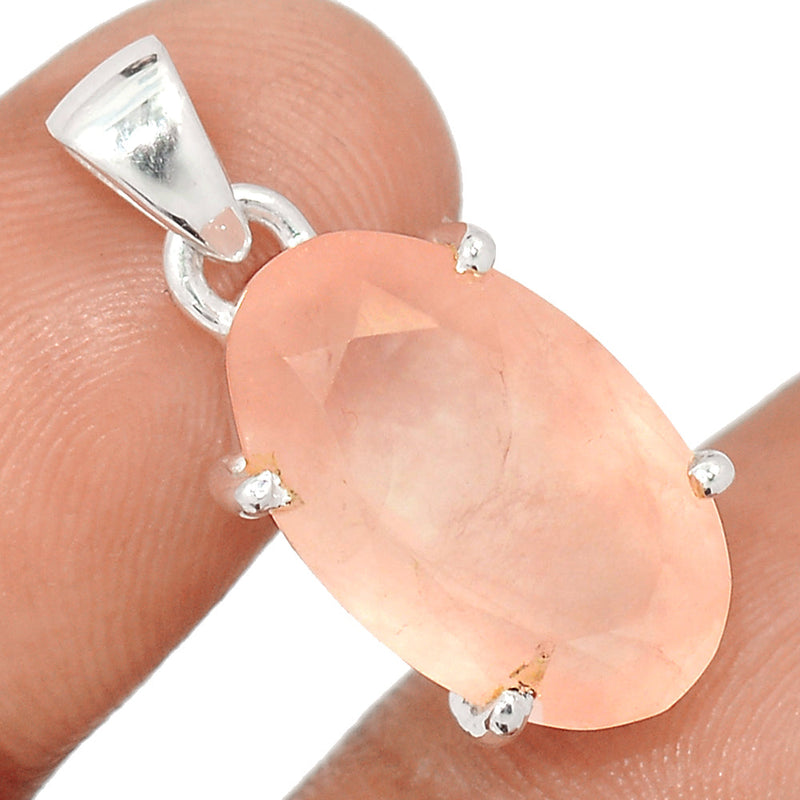 1.1" Claw - Rose Quartz Faceted Pendants - RQFP1112