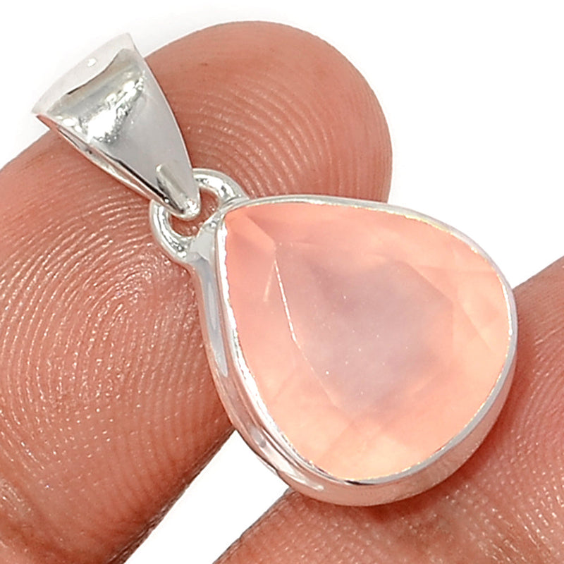 1" Rose Quartz Faceted Pendants - RQFP1152
