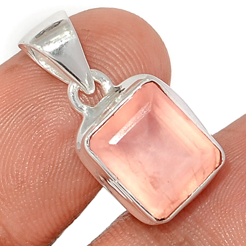 1" Rose Quartz Faceted Pendants - RQFP1157