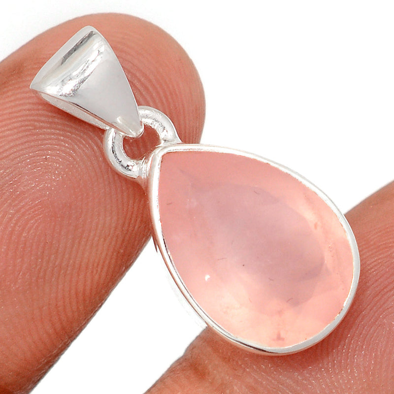 1.1" Rose Quartz Faceted Pendants - RQFP1170