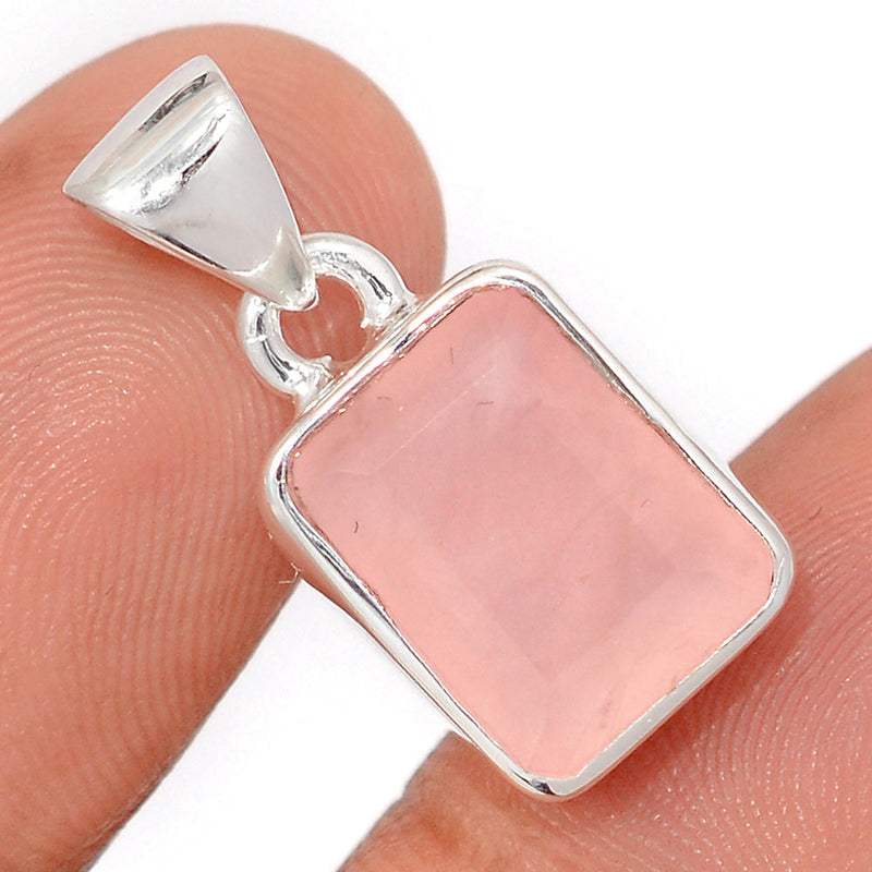 1" Rose Quartz Faceted Pendants - RQFP1172