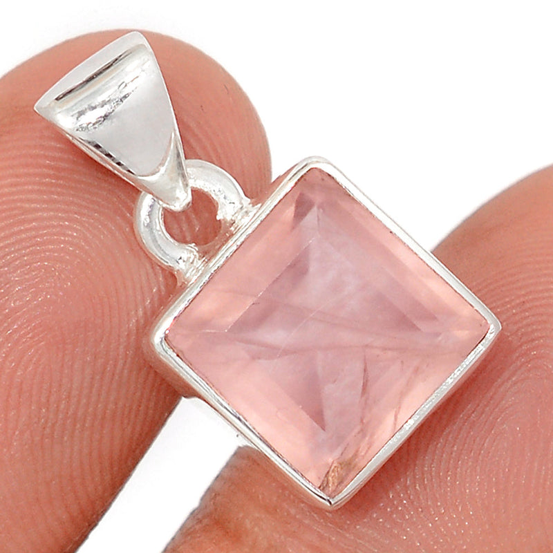 0.8" Rose Quartz Faceted Pendants - RQFP1182