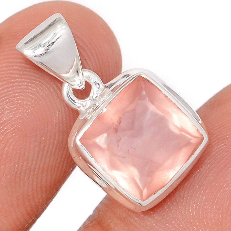 0.8" Rose Quartz Faceted Pendants - RQFP1183