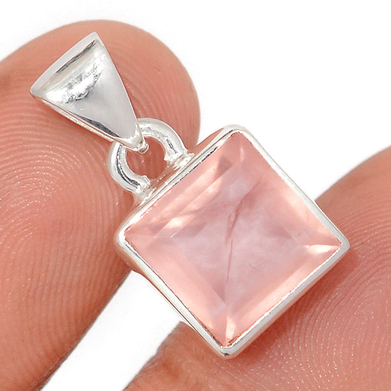 0.8" Rose Quartz Faceted Pendants - RQFP1187