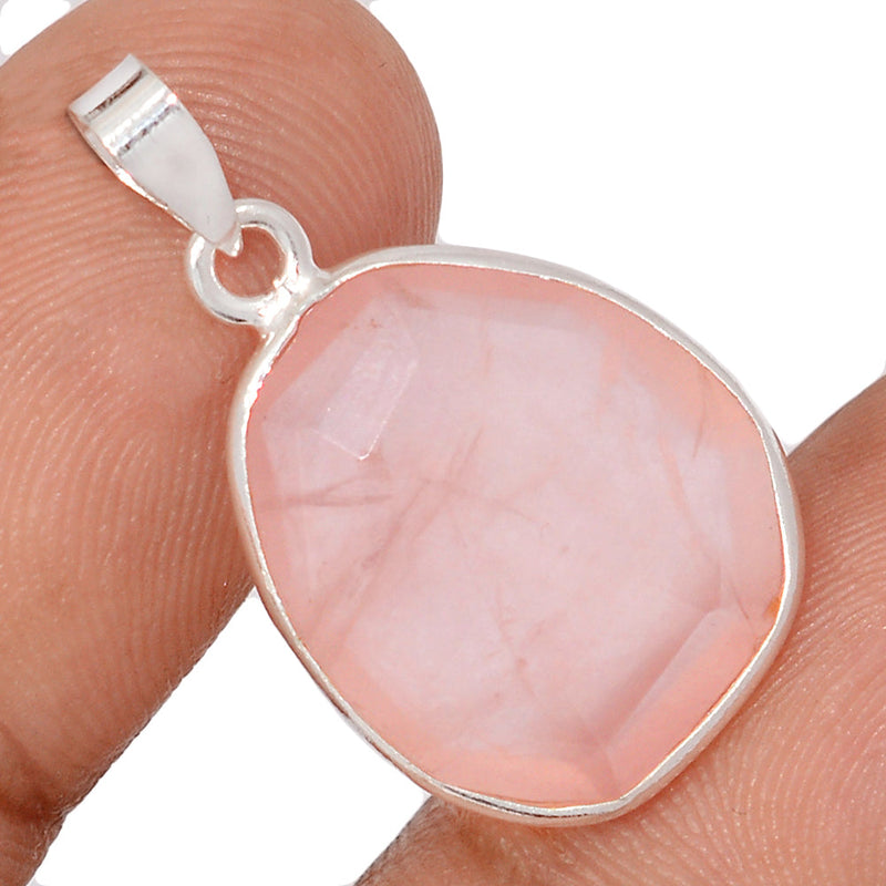 1.1" Rose Quartz Faceted Pendants - RQFP1190