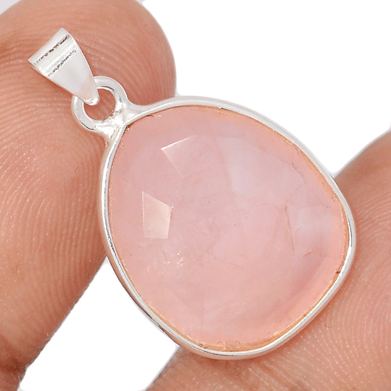 1.1" Rose Quartz Faceted Pendants - RQFP1191
