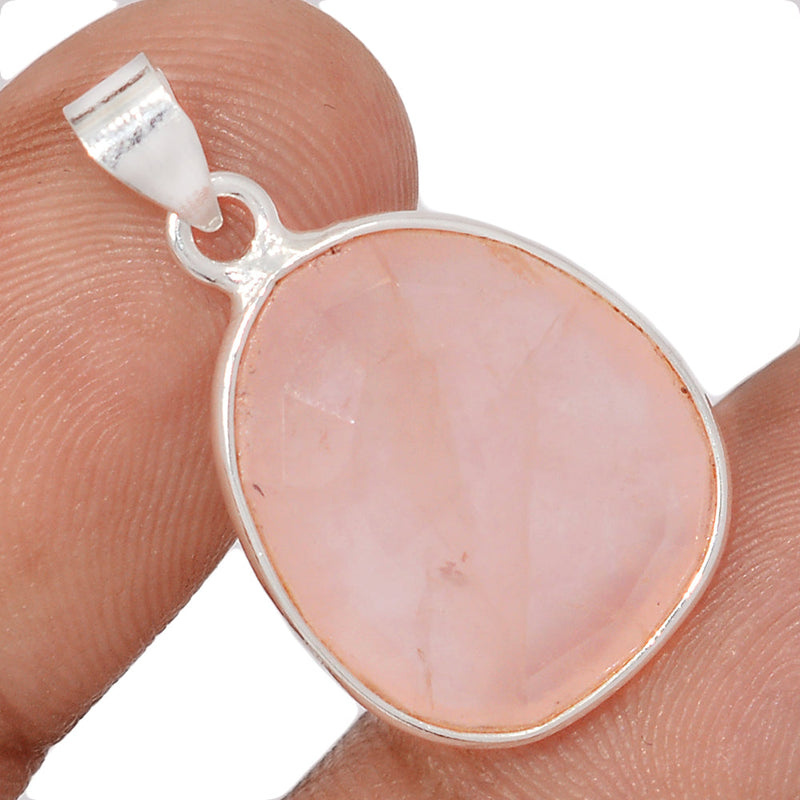 1.1" Rose Quartz Faceted Pendants - RQFP1193