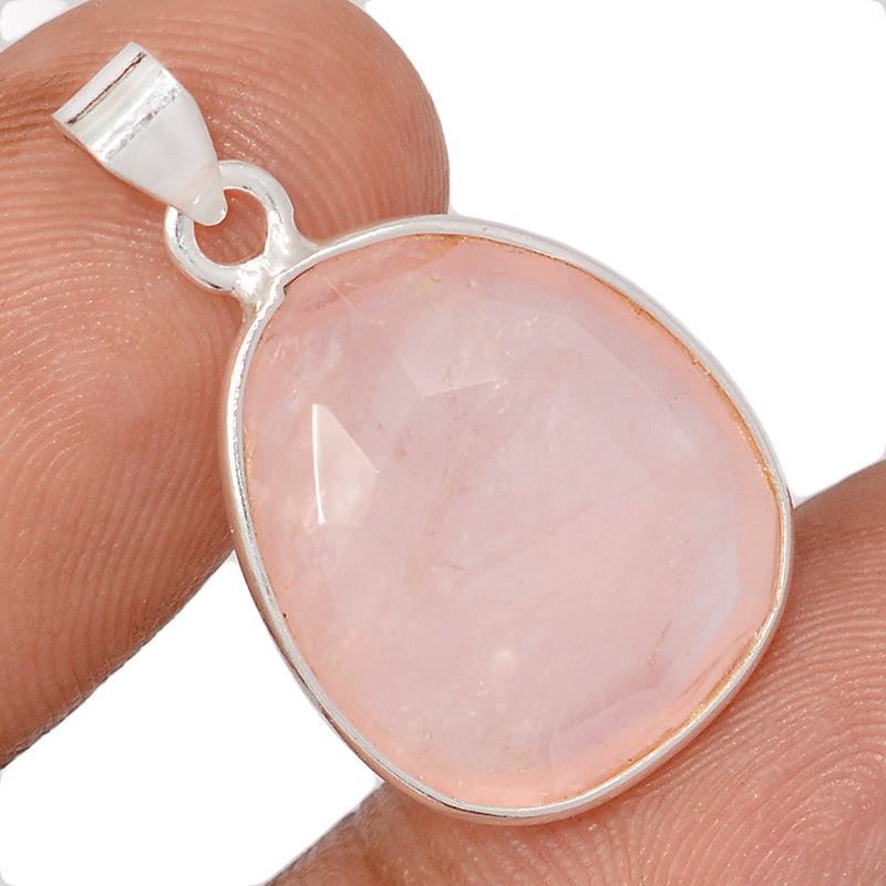 1.1" Rose Quartz Faceted Pendants - RQFP1194