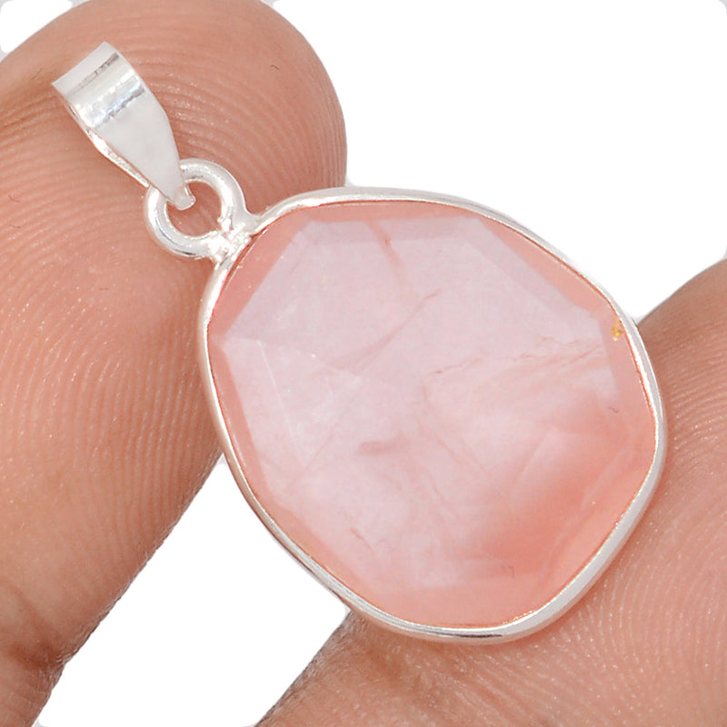1.1" Rose Quartz Faceted Pendants - RQFP1195