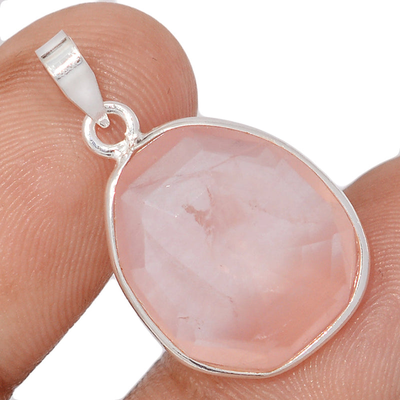 1.1" Rose Quartz Faceted Pendants - RQFP1196