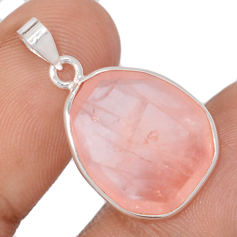1.1" Rose Quartz Faceted Pendants - RQFP1197