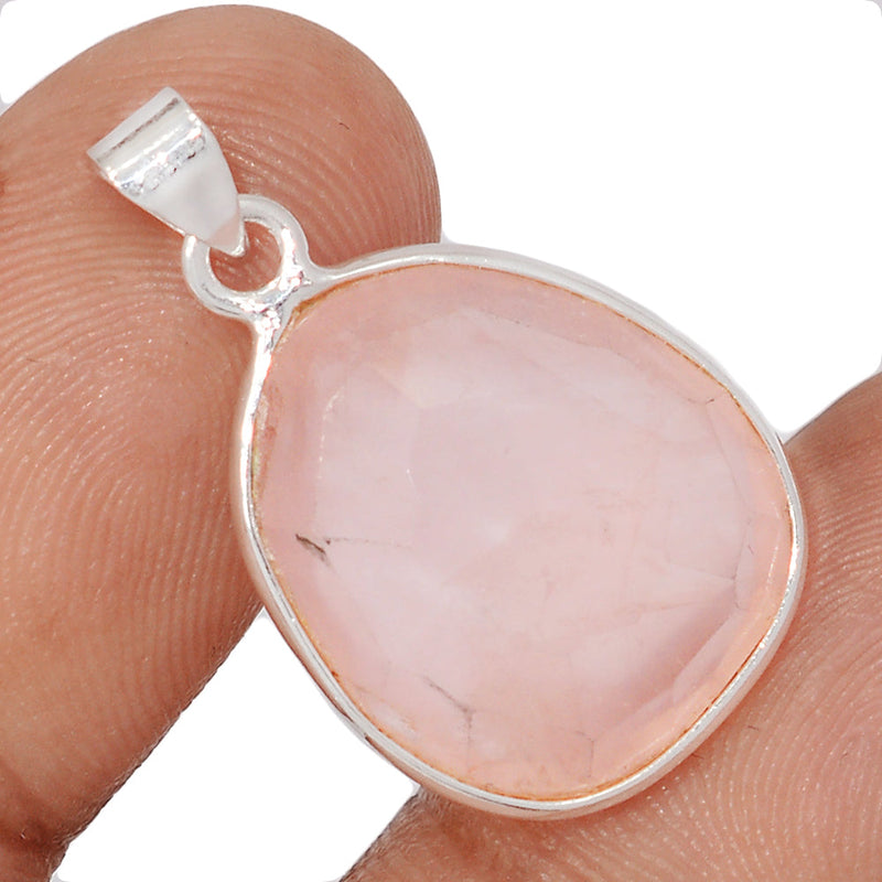1.1" Rose Quartz Faceted Pendants - RQFP1198