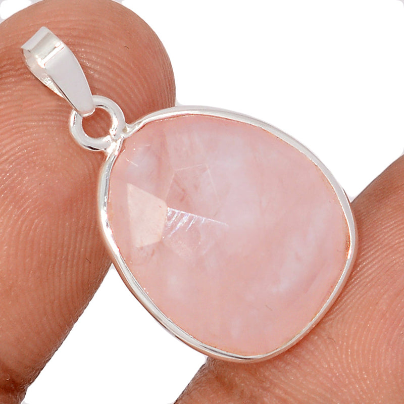 1.1" Rose Quartz Faceted Pendants - RQFP1199
