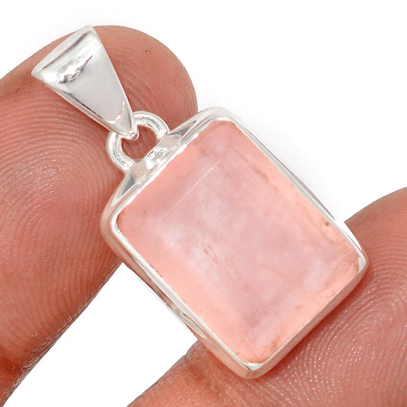 1.1" Rose Quartz Faceted Pendants - RQFP11