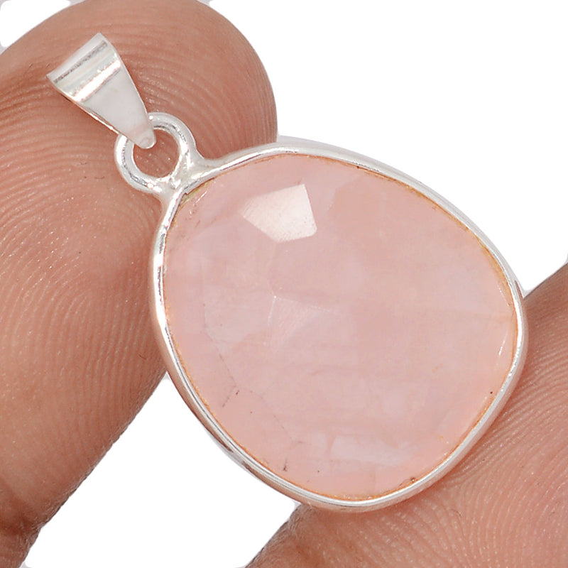 1.1" Rose Quartz Faceted Pendants - RQFP1200