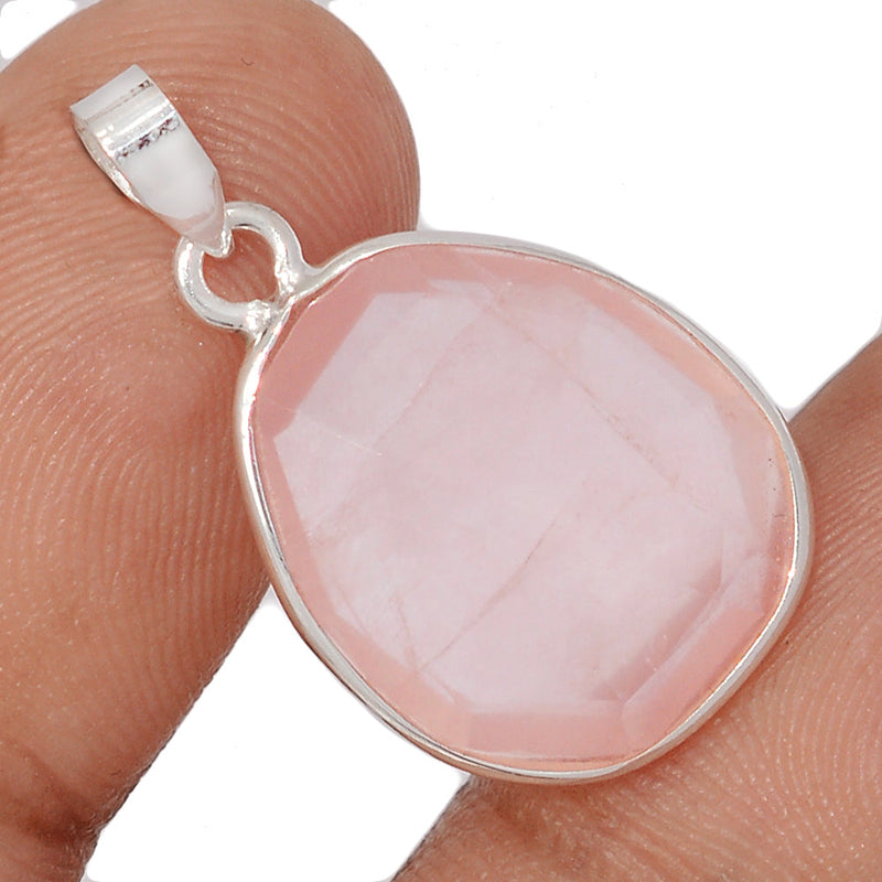 1.1" Rose Quartz Faceted Pendants - RQFP1202