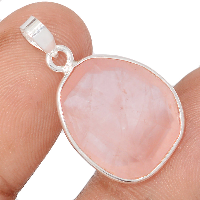 1.1" Rose Quartz Faceted Pendants - RQFP1204