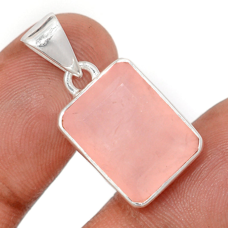 1.1" Rose Quartz Faceted Pendants - RQFP13