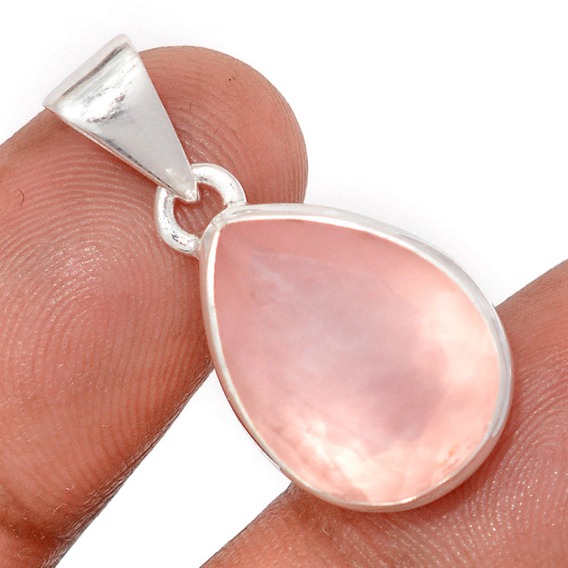 1.2" Rose Quartz Faceted Pendants - RQFP14