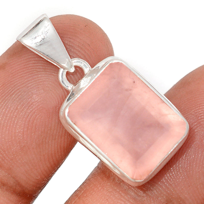 1.1" Rose Quartz Faceted Pendants - RQFP16