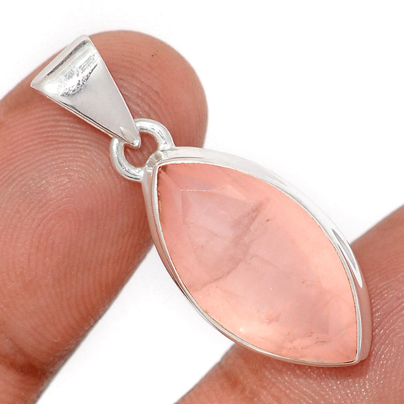 1.3" Rose Quartz Faceted Pendants - RQFP17