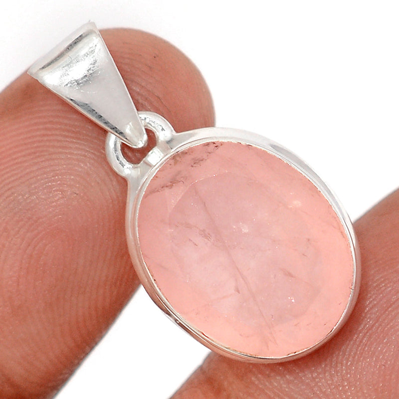1.1" Rose Quartz Faceted Pendants - RQFP19