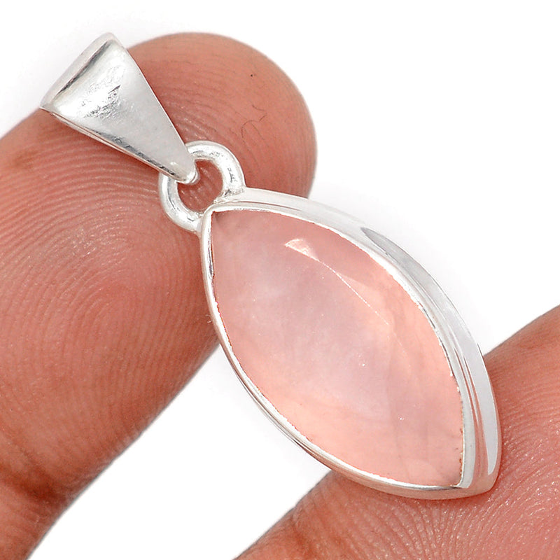 1.3" Rose Quartz Faceted Pendants - RQFP1