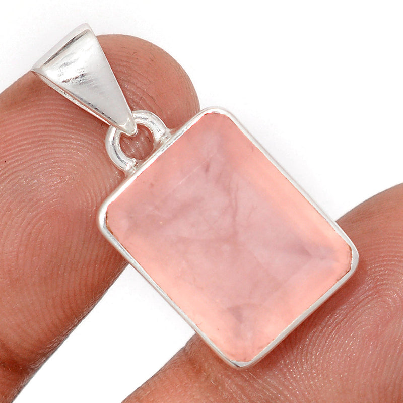 1.1" Rose Quartz Faceted Pendants - RQFP20