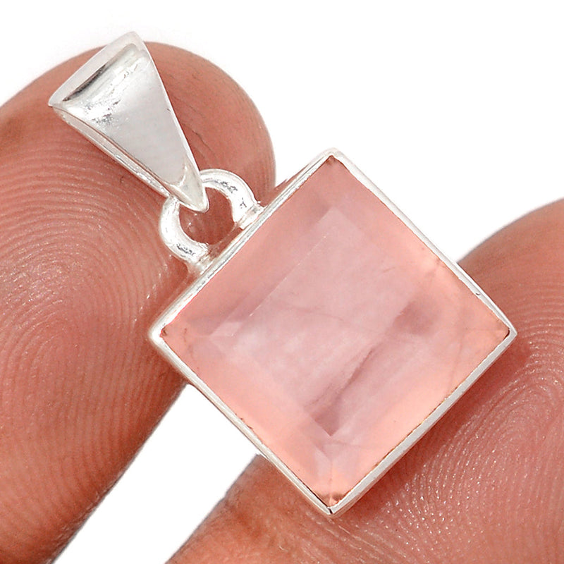 1" Rose Quartz Faceted Pendants - RQFP21