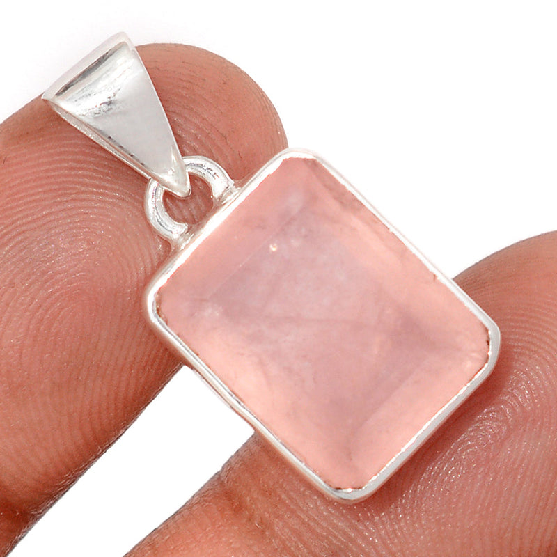 1.1" Rose Quartz Faceted Pendants - RQFP24