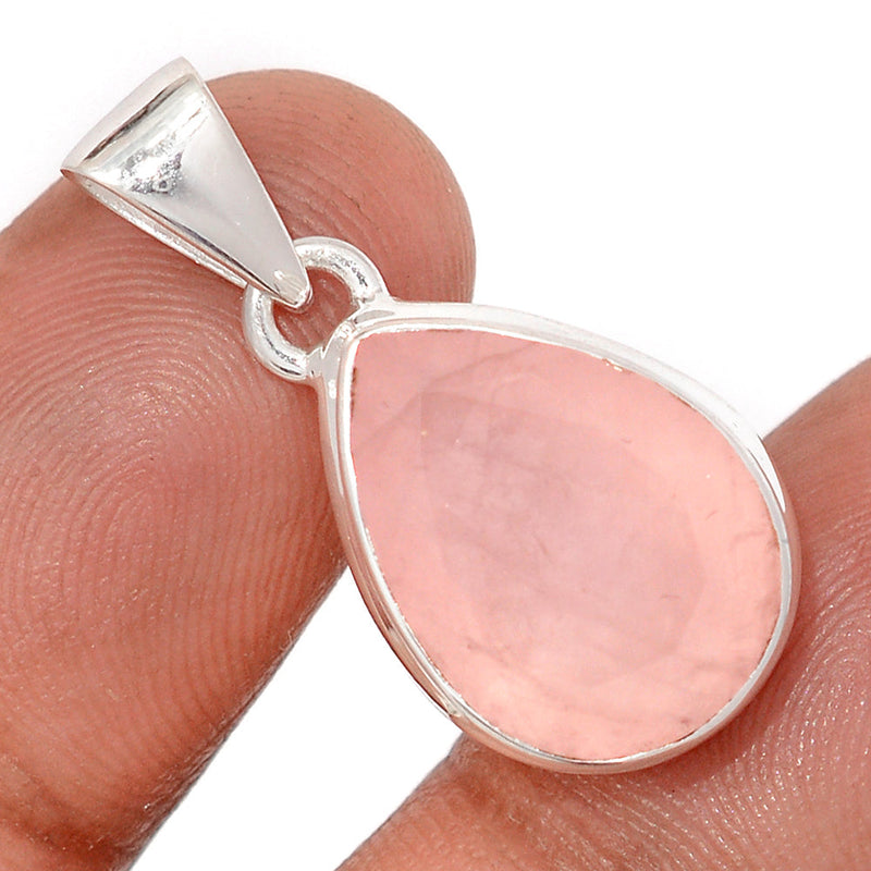1.1" Rose Quartz Faceted Pendants - RQFP28